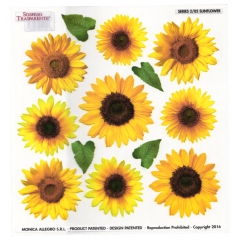 Sospeso Trasparente foil with flowers sunflowers print