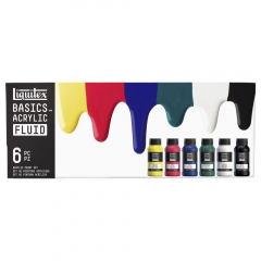 Liquitex basics fluid zestaw 6 farb akrylowych 118 ml