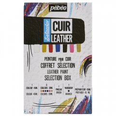 Pebeo setacolor cuir leather zestaw 6 farb do skór 20 ml i 45 ml