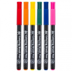 Sakura koi coloring brush pen bright zestaw 6 pisaków