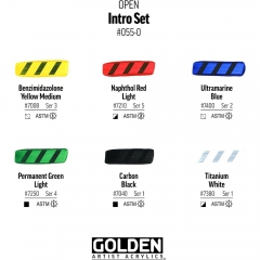 Golden open intro zestaw wolnoschnących farb akrylowych 6x22ml i rozcieńczalnik 30ml