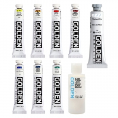Golden heavy body traditional set of 8 acrylic paints 22 ml and 59 ml