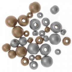 DP Craft wooden beads silver and gold 30 pcs