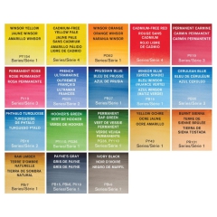 Winsor Newton Satz von 18 Aquarellfarben in Hälften in einem Metallkasten