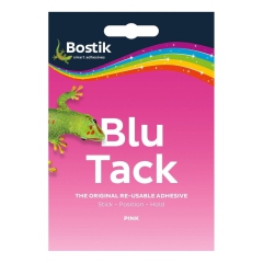 Bostik blu tack reusable adhesive pink 45g