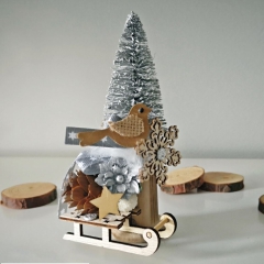 Dp craft 2 silberne dekorative Weihnachtsbäume 8 cm