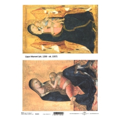 Rice paper for decoupage madonna with child A4 ITD R1624