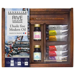 Sennelier rive gauche set of 12 oil paints with accessories