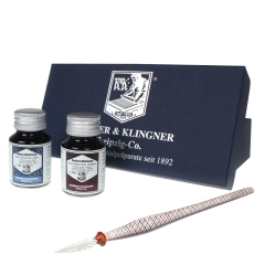 Rohrer&Klingner set No. 4 with 2 50 ml inks and glass pen