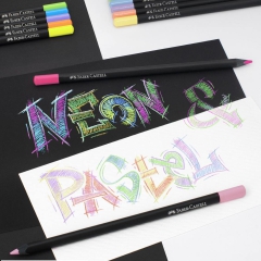 Faber-Castell black edition set of 12 neon and pastel triangular pencils