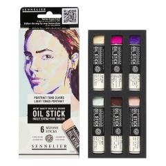 Sennelier oil stick light tones portrait zestaw 6 farb olejnych w sztyfcie