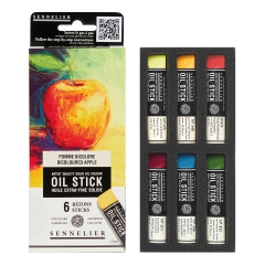 Sennelier oil stick bicoloured apple zestaw 6 farb olejnych w sztyfcie