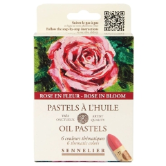 Sennelier rose in bloom set of 6 oil pastels