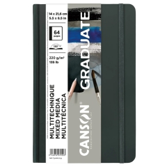Canson graduate mixed media grey szkicownik 14x21,6cm 220g 32ark