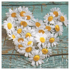 Decoupage napkin ambiente 2-13309260 heart of daisies