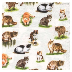 Decoupage napkin ambiente 13305830 lovely cats