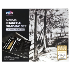 Zieler artists charcoal drawing set of 24 pieces for charcoal drawing