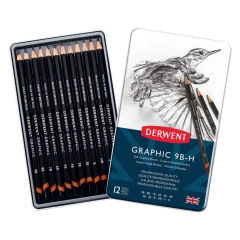 Derwent graphic soft ołówki do szkicowania 12 twardości 9B-H