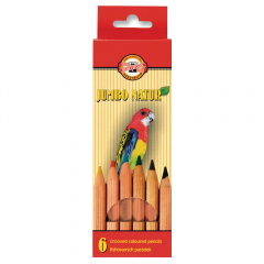 Crayons Jumbo Natur, 6 colors