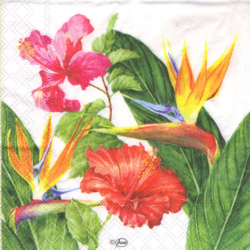 Decoupage Napkin exotic flowers Ambiente 19-13307065