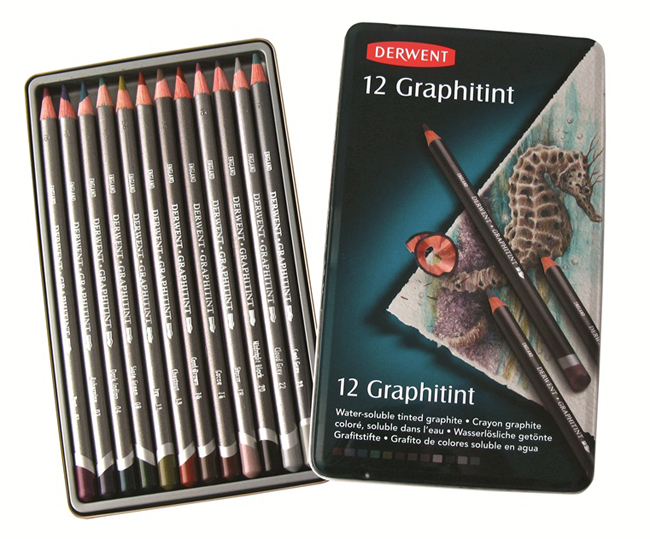 Derwent graphitint kolorowe ołówki grafitowe 12 kolorów