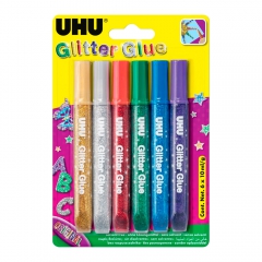 UHU glitter glue orginal 6x10ml - klej brokatowy