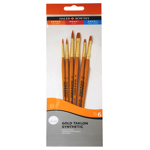 Daler Rowney set of 6 nylon brushes