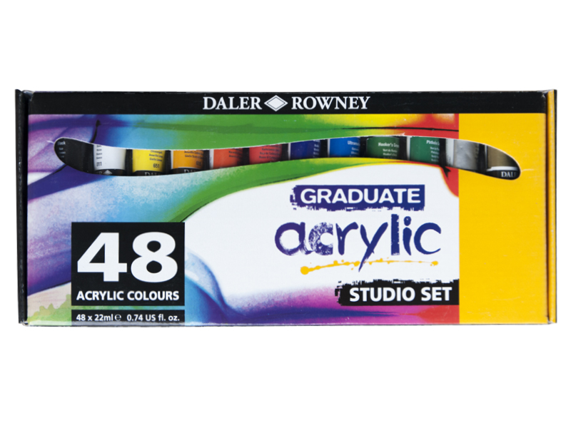 Daler Rowney graduate acrylic zestaw farb akrylowych 48x22ml