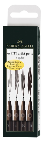 Faber-Castell pitt sepia zestaw 4 pisaków