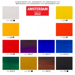 Talens amsterdam zestaw farb akrylowych 12x20ml