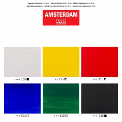 Talens amsterdam zestaw farb akrylowych 6x20ml