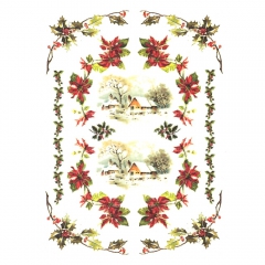 Rice decoupage paper holly garlands A4 ITD R446
