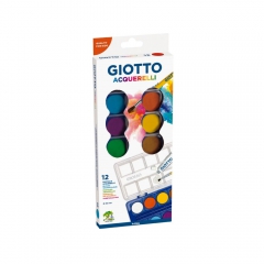 Giotto set of watercolors in a plastic package of 12 colors