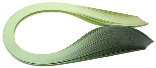 Paski do quillingu, cieniowane zielone 3, 5, 10 mm
