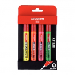 Set of 4 acrylic pen Reflex Amsterdam Talens Medium