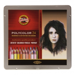 Koh-i-noor polycolor portrait crayons 24 colors metal packaging
