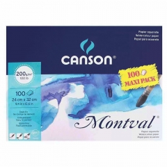 Canson montval block glued to the side length 100 sheets