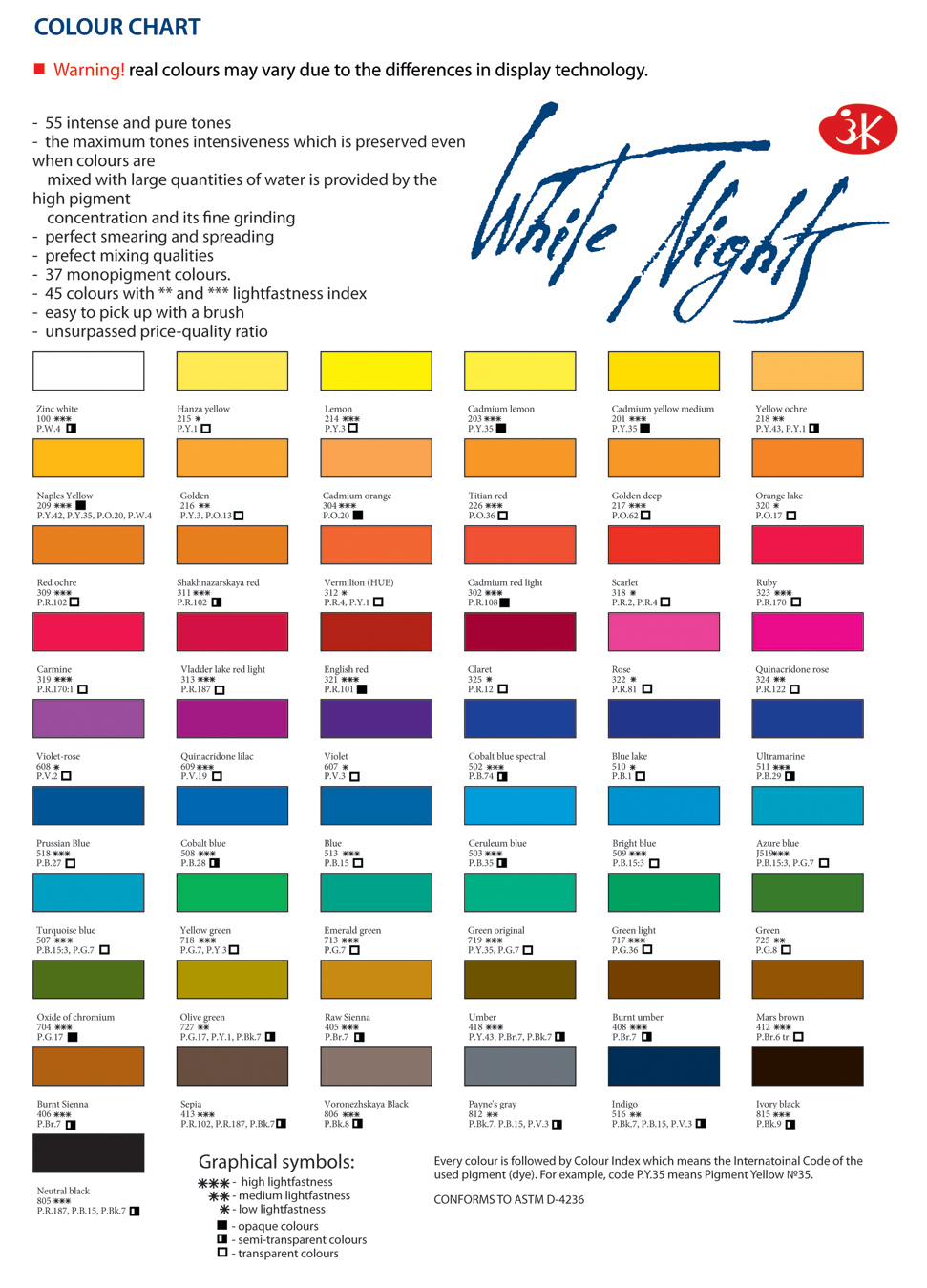 White nights watercolor paints 12 colors of plastic packaging