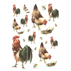 Rice decoupage paper A4 ITD R664 roosters