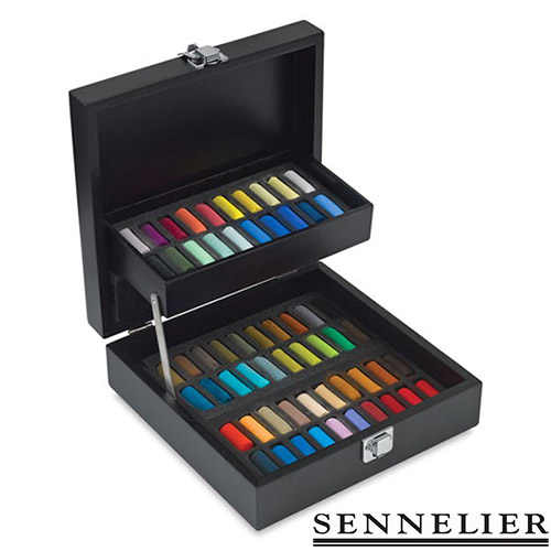 Sennelier set of dry pastels 60 half pastels Black Box