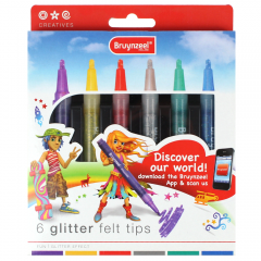 Bruynzeel glitter set of 6 felt-tip pens