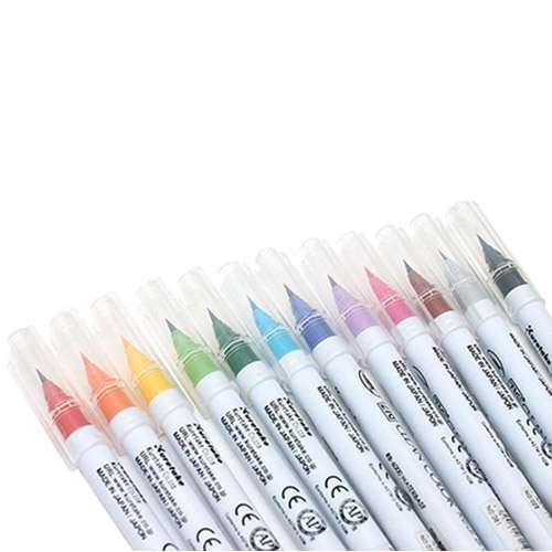Kuretake clean color real brush set of 12 brush markers