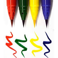 Kuretake clean color real brush pure colours zestaw 4 pisaków