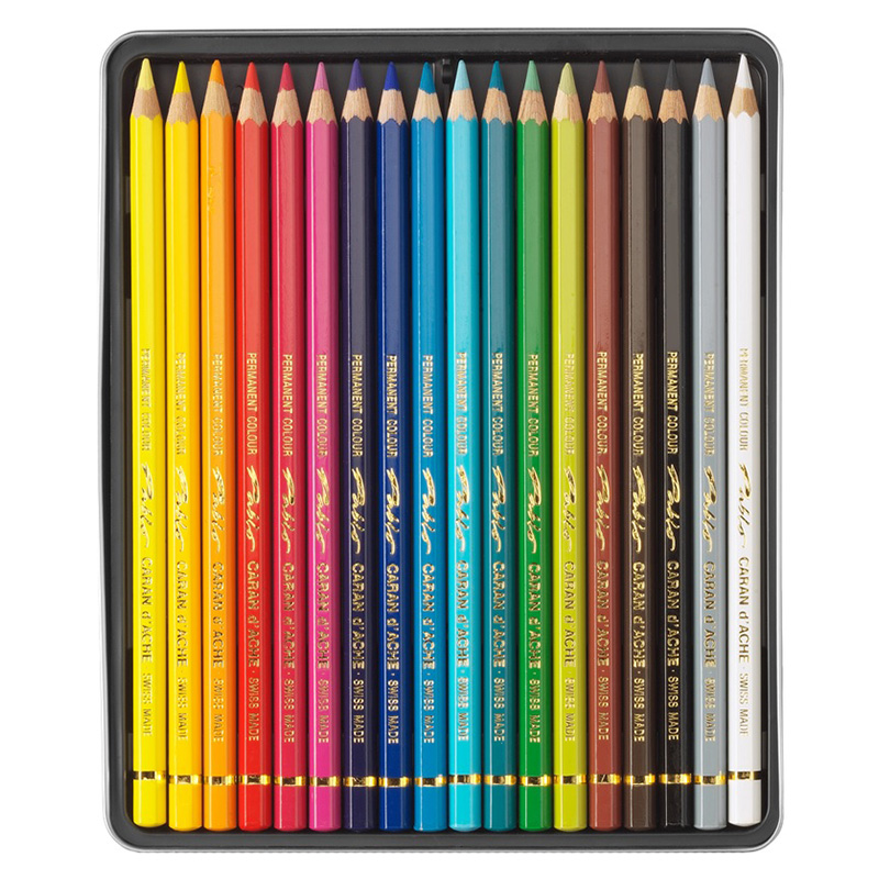 Caran dache pablo set of 18 colored pencils in a pack