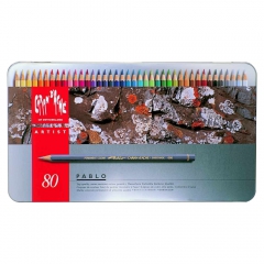 Caran dache pablo set of 80 colored pencils in a packaging