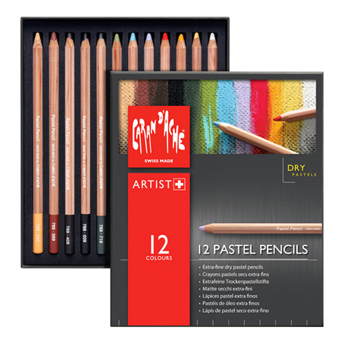 Caran dche dry pastels in crayon 12 colors