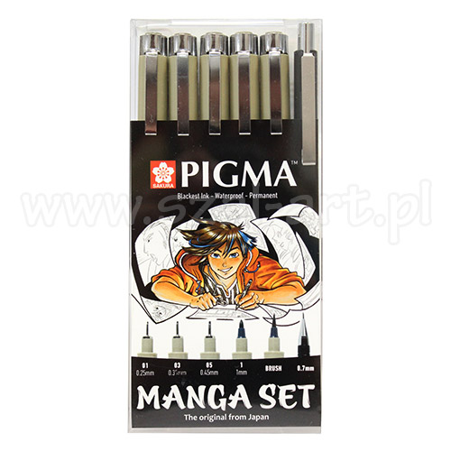 Set of Pigma Manga Sakura 6 pieces