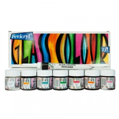Set of paint in glass Fevicryl Glass Color 6x10ml + contour