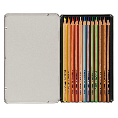 Lyra Graduate 12 color metal crayons. pack.