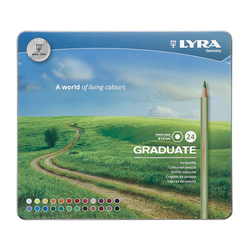 Lyra Graduate 24 color metal crayons pack